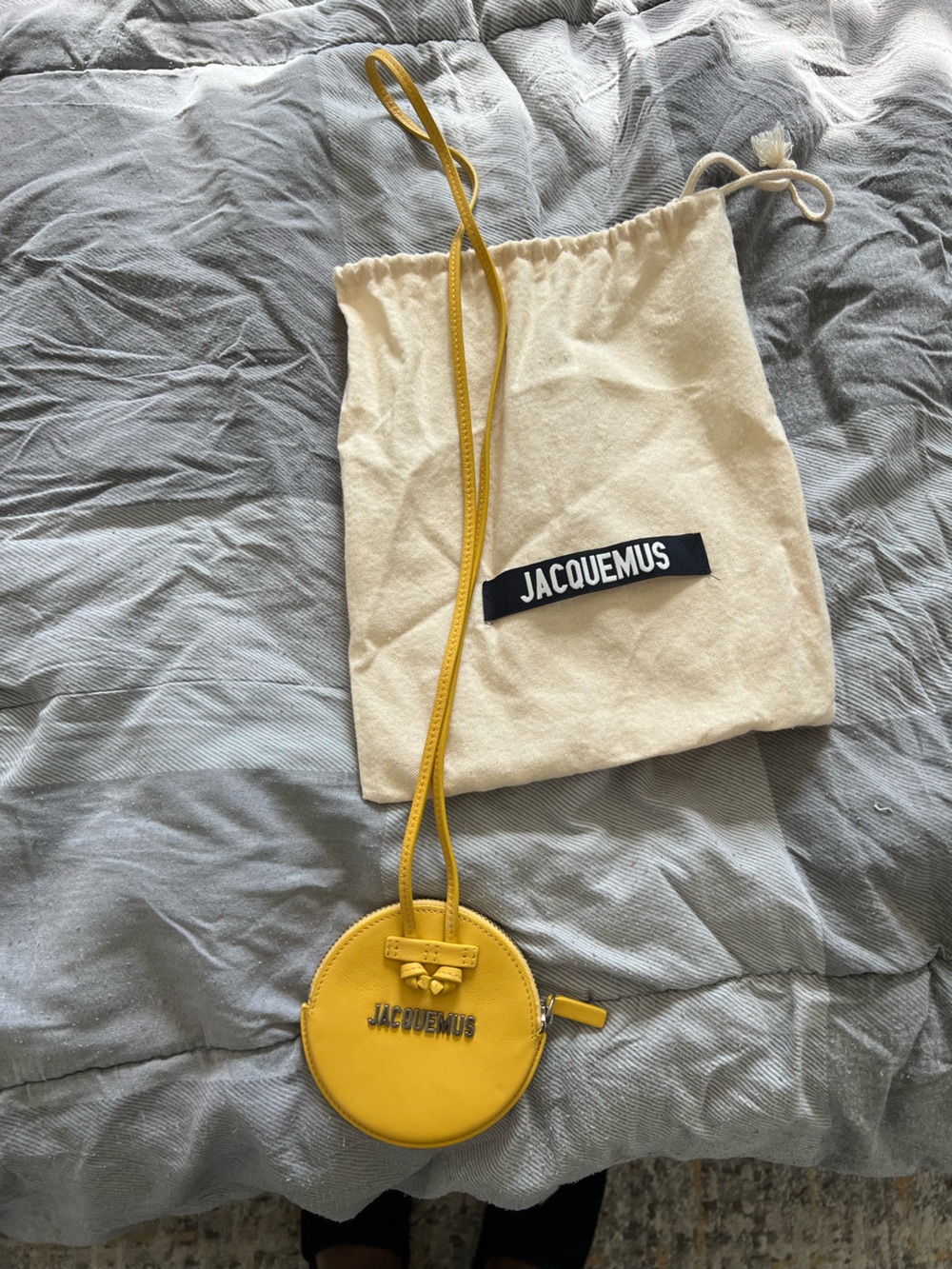Jacquemus Bright Yellow Round Leather Mini Bag